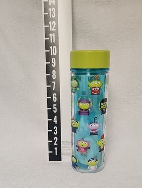Disney Blue Bottle with Green Lid and Toy Story Aliens